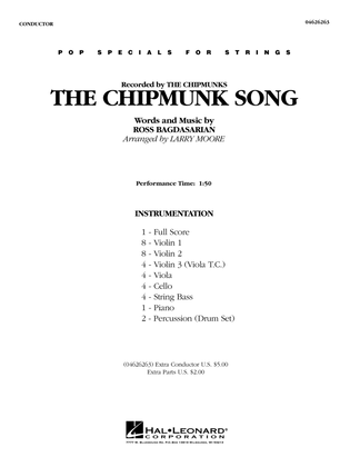 Book cover for The Chipmunk Song (arr. Larry Moore) - Conductor Score (Full Score)