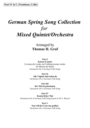 Book cover for German Spring Song Collection - 5 Concert Pieces - Multiplay - Part 4 in C