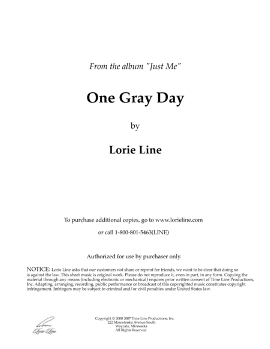 One Gray Day Piano Solo scores gallery preview page 1