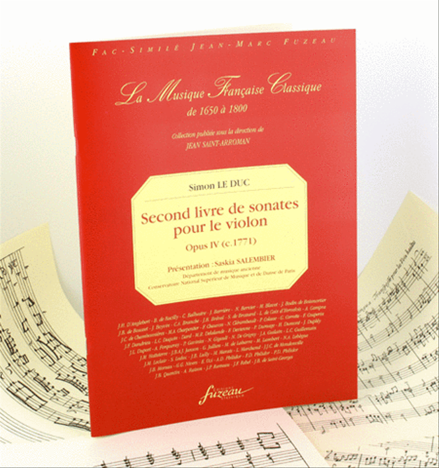 Second book of sonatas for the violin (with continuo bass) Opus IV Violin scores gallery preview page 1