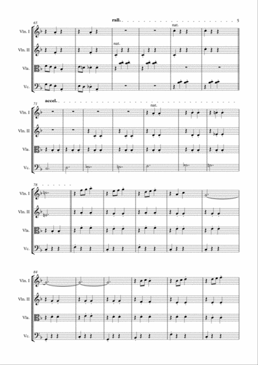 THE TRAM for String Quartet 'The Complete Journey' String Quartet scores gallery preview page 5