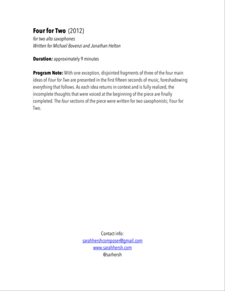 Four for Two Woodwind Duet scores gallery preview page 2