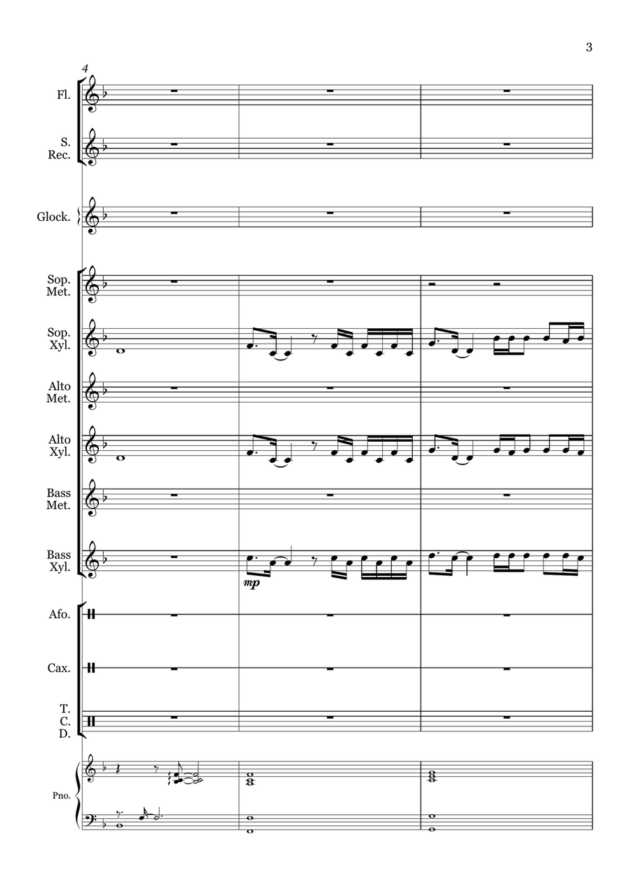 How Far I'll Go Orff Instrument scores gallery preview page 4