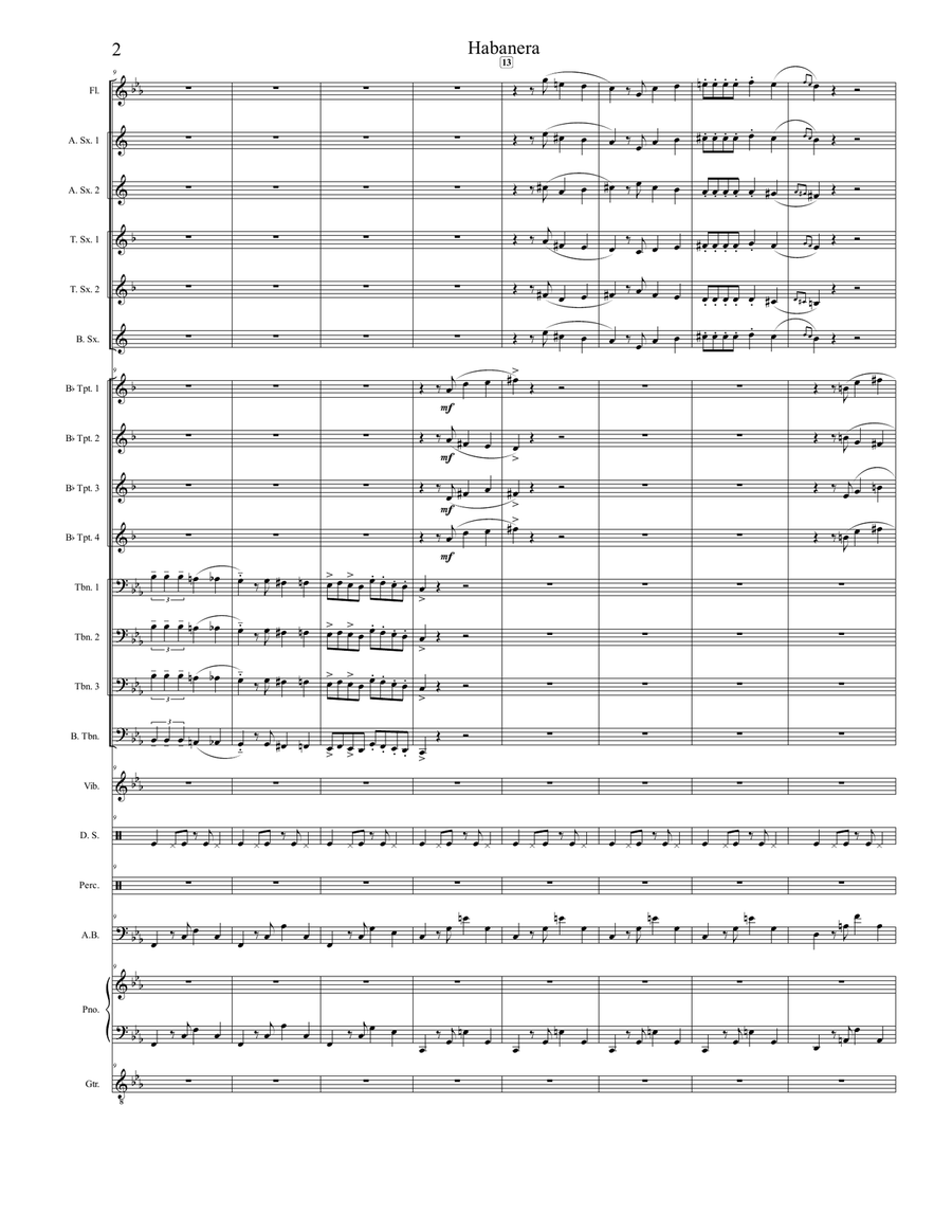 Habanera (Jazzified) Jazz Ensemble scores gallery preview page 2
