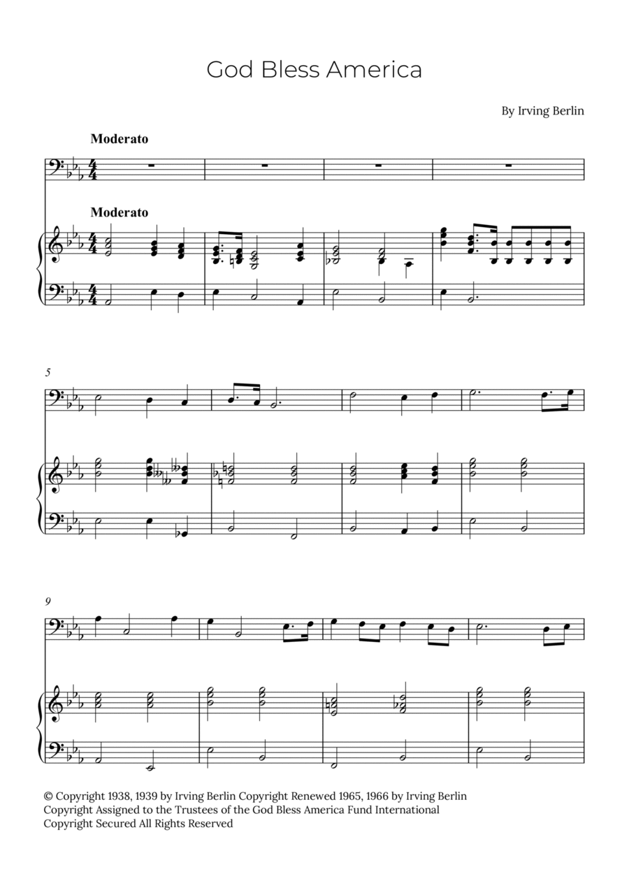 God Bless America ® Double Bass scores gallery preview page 1