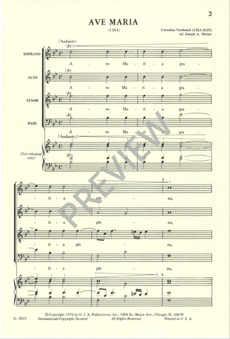 Ave Maria Ave Maria 4-Part scores gallery preview page 4
