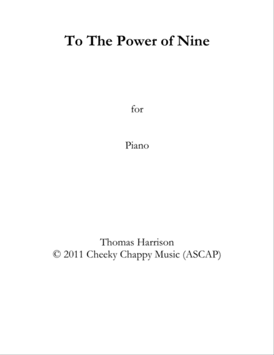To the Power of Nine Piano Solo scores gallery preview page 1
