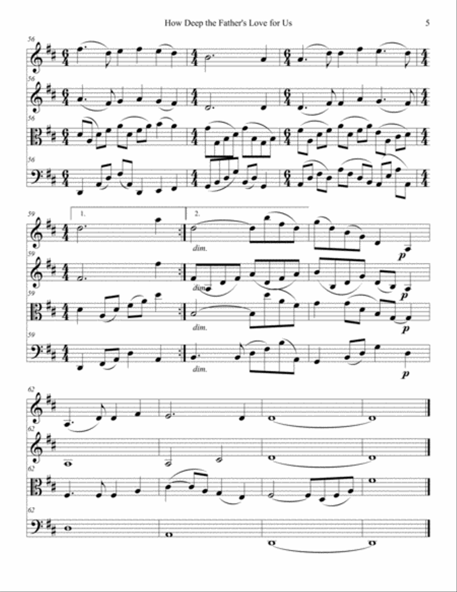 How Deep The Father's Love For Us Small Ensemble scores gallery preview page 6