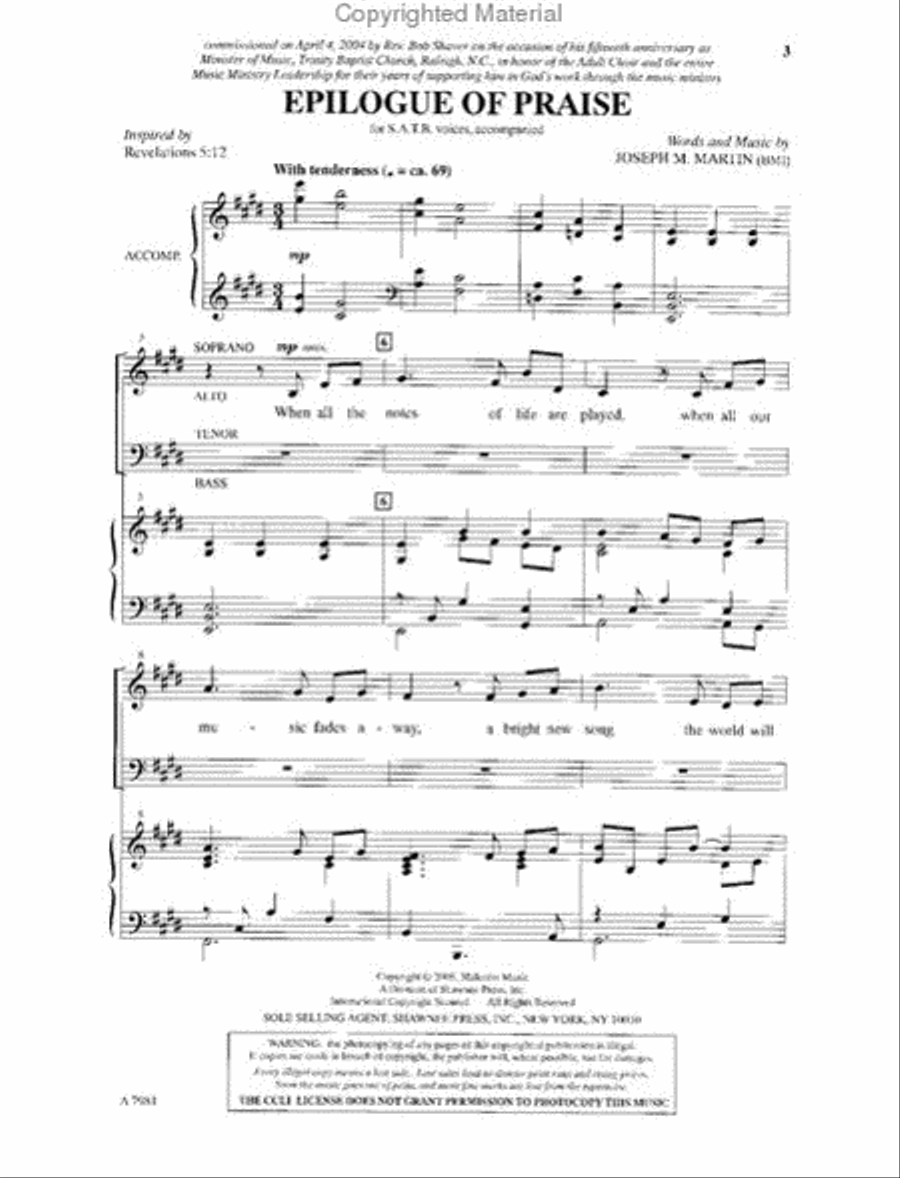 Epilogue of Praise 4-Part scores gallery preview page 2