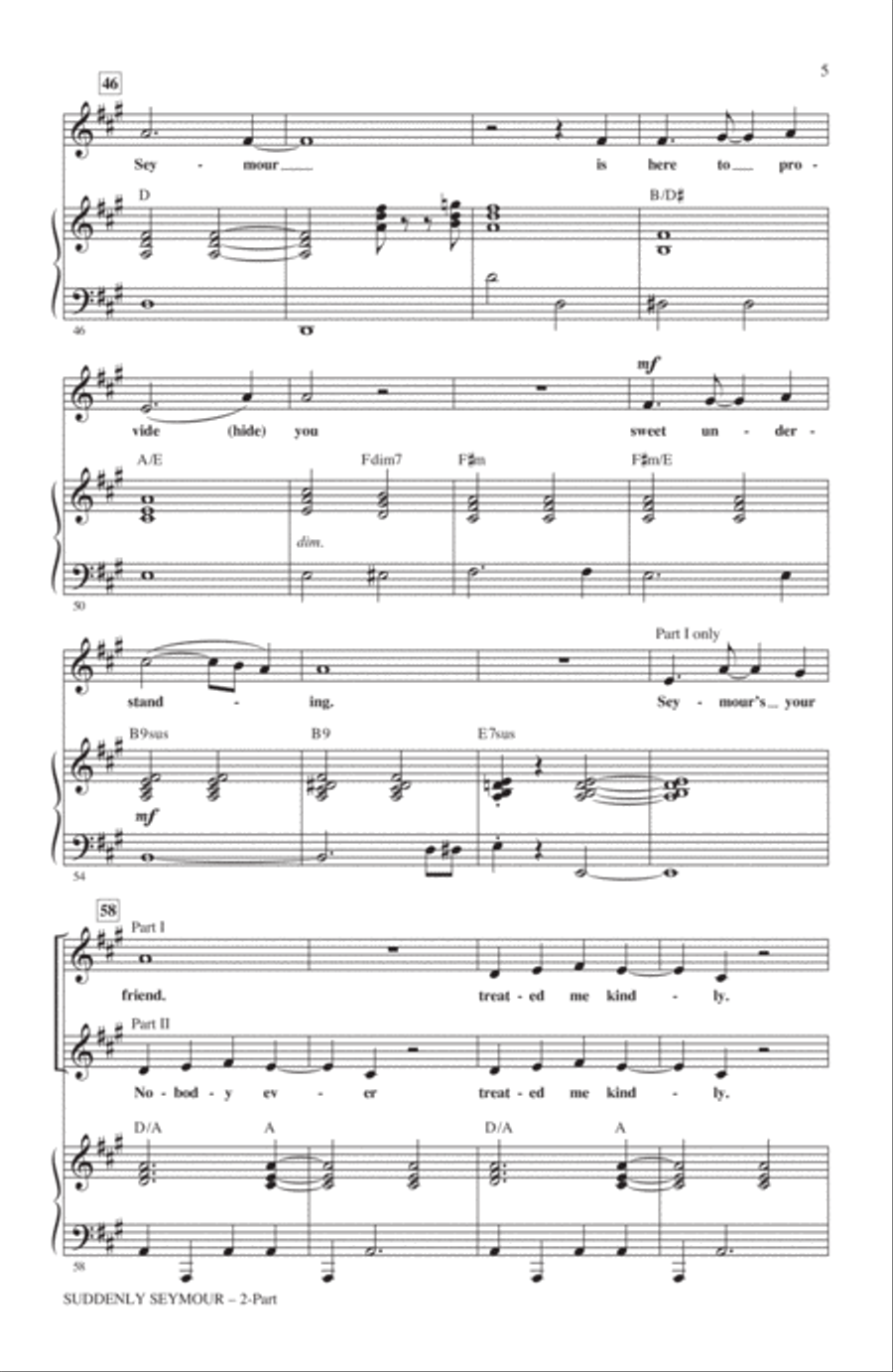 Suddenly Seymour (from Little Shop of Horrors) (arr. Alan Billingsley) 2-Part scores gallery preview page 4