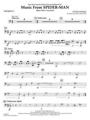 Music from Spider-Man (arr. John Wasson) - Trombone 3