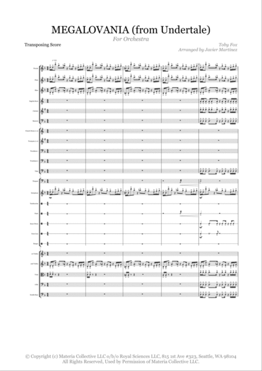 MEGALOVANIA (from Undertale) Full Orchestra scores gallery preview page 4