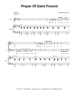 Prayer Of Saint Francis (Duet for Tenor and Bass solo)
