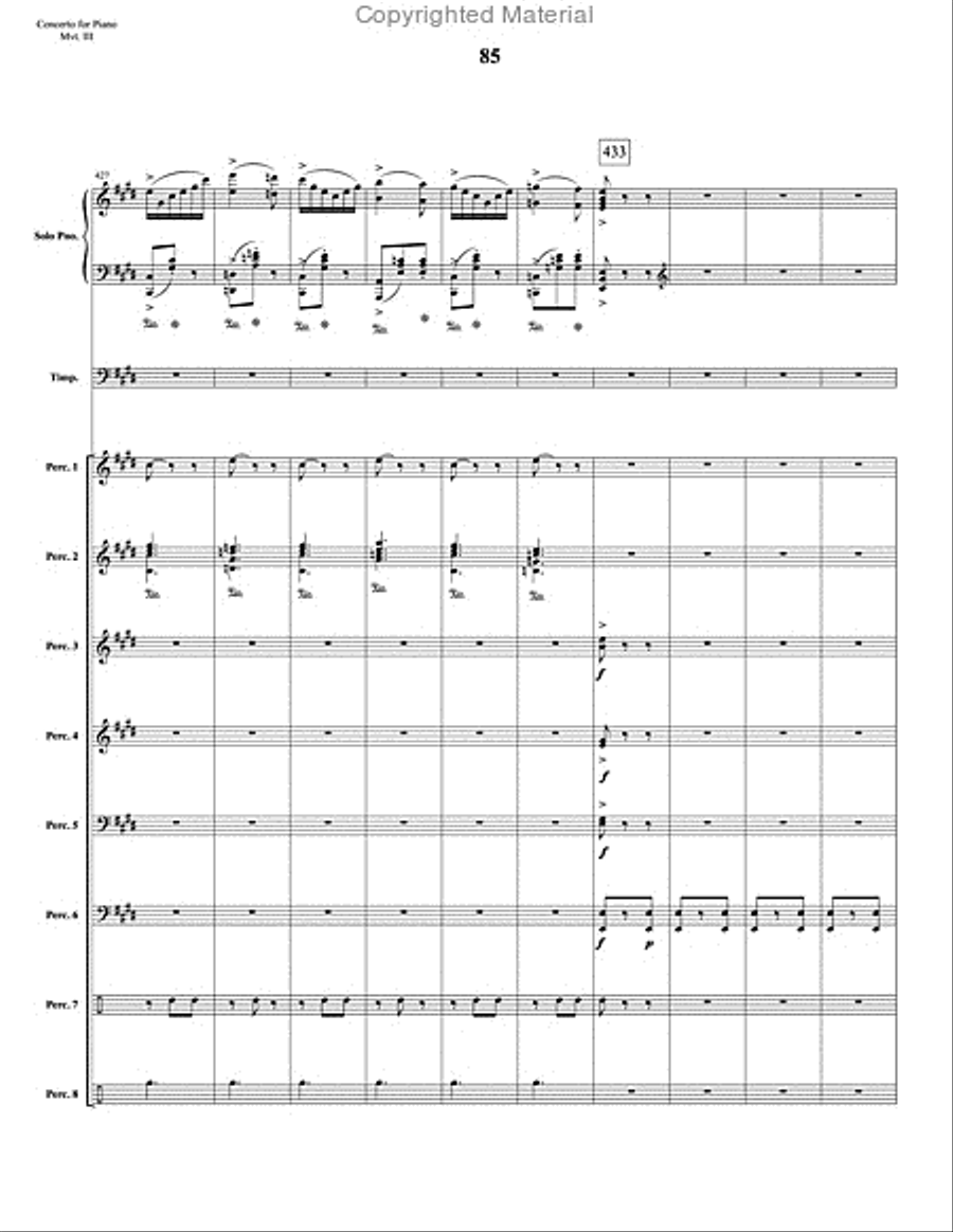 Concerto for Piano and Percussion Orchestra Percussion Ensemble scores gallery preview page 107