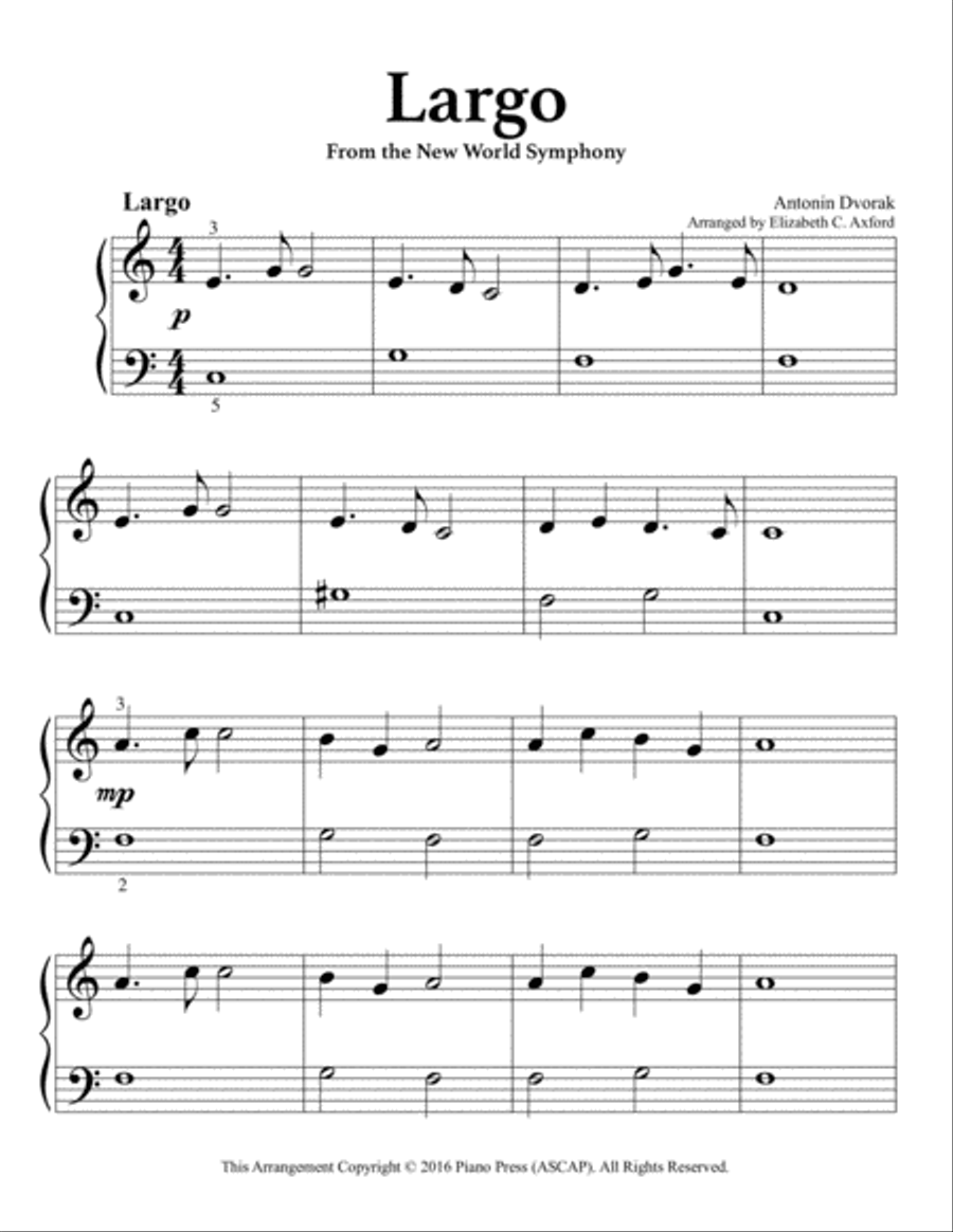 Largo Easy Piano scores gallery preview page 2