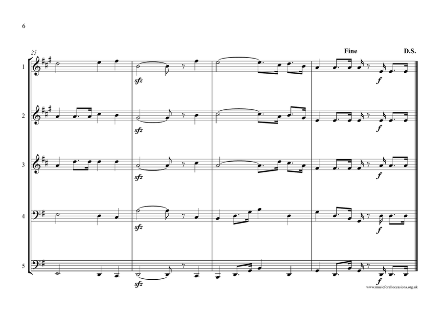 St. Martin National Anthem for Brass Quintet Brass Quintet scores gallery preview page 6