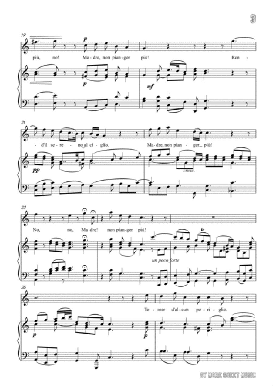 Handel-Rasserena,o Madre…Rend'il sereno al ciglio in g minor,for Voice and Piano Voice Solo scores gallery preview page 5