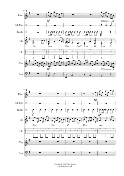 Uke Folk Band #1: Bold Grenadier - Score Only image number null