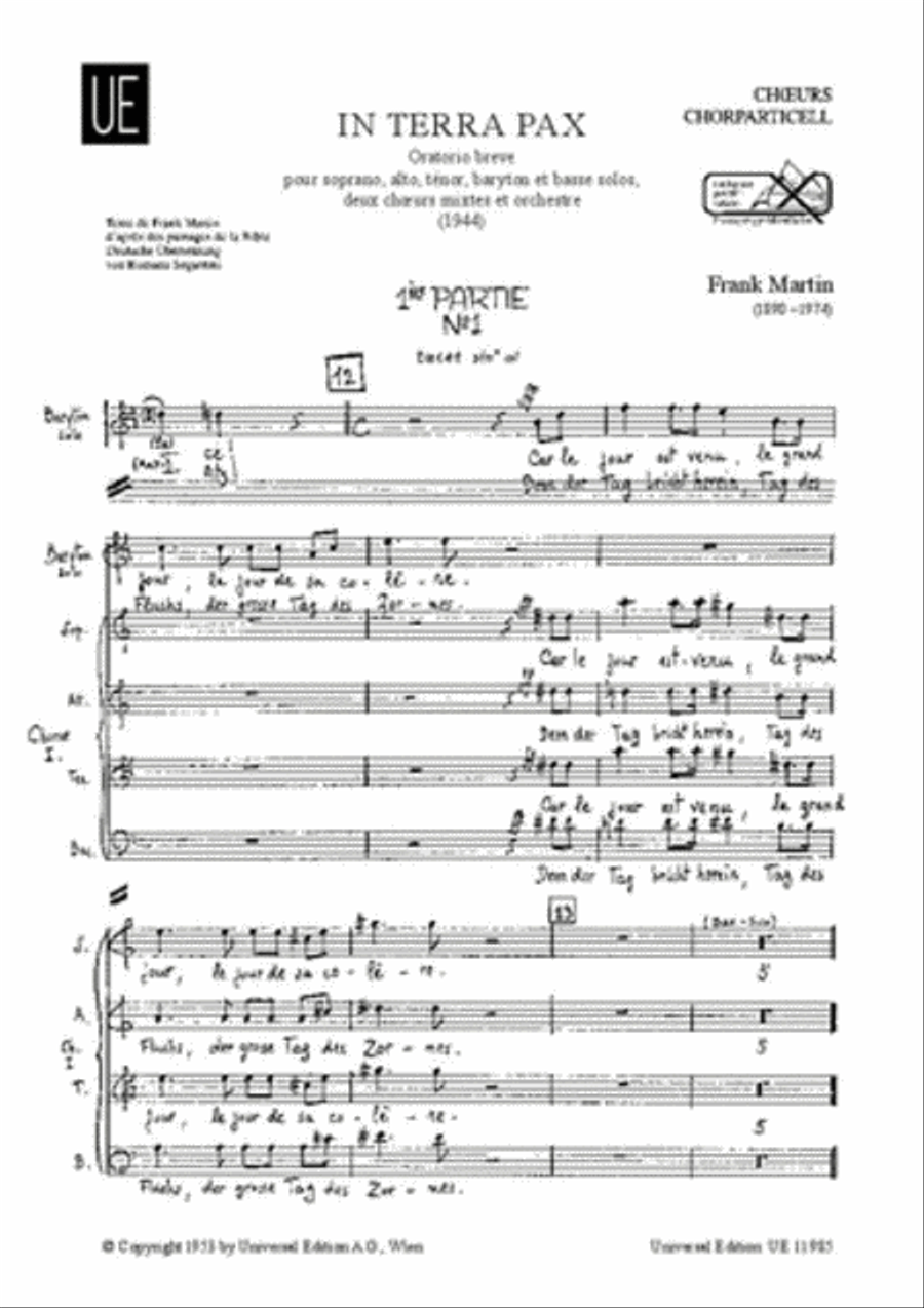 In Terra Pax, Ch. Sc. (Ger/Fre School and Community scores gallery preview page 1