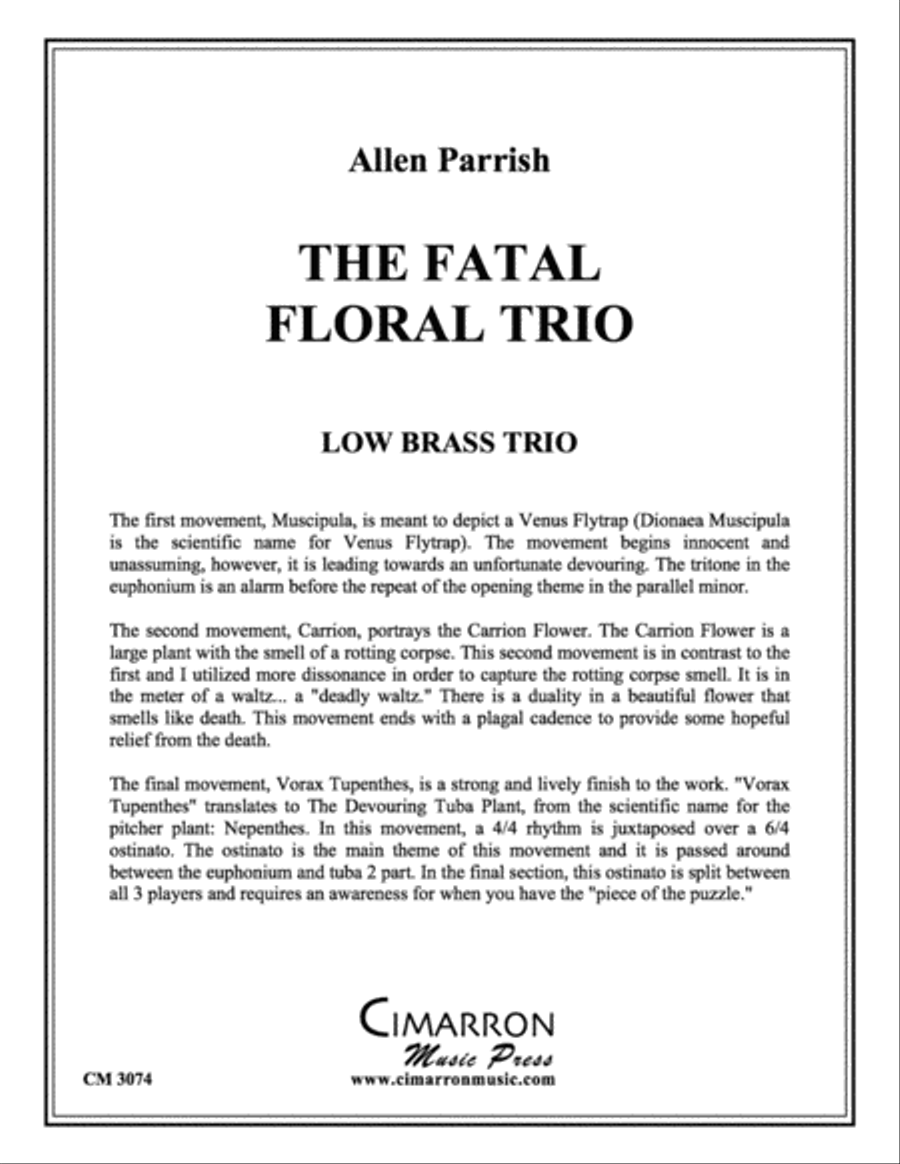 The Fatal Floral Trio Brass Trio scores gallery preview page 1