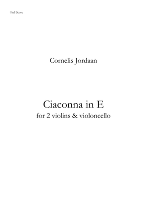 Book cover for Ciaconna in e minor, for 2 violins & violoncello