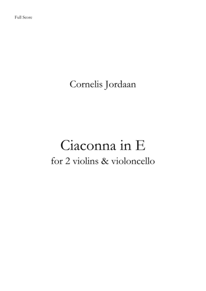 Ciaconna in e minor, for 2 violins & violoncello