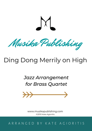 Book cover for Ding Dong Merrily on High - Jazz Carol for Brass Quartet