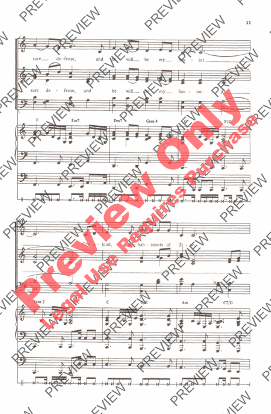 First Song of Isaiah 4-Part scores gallery preview page 11