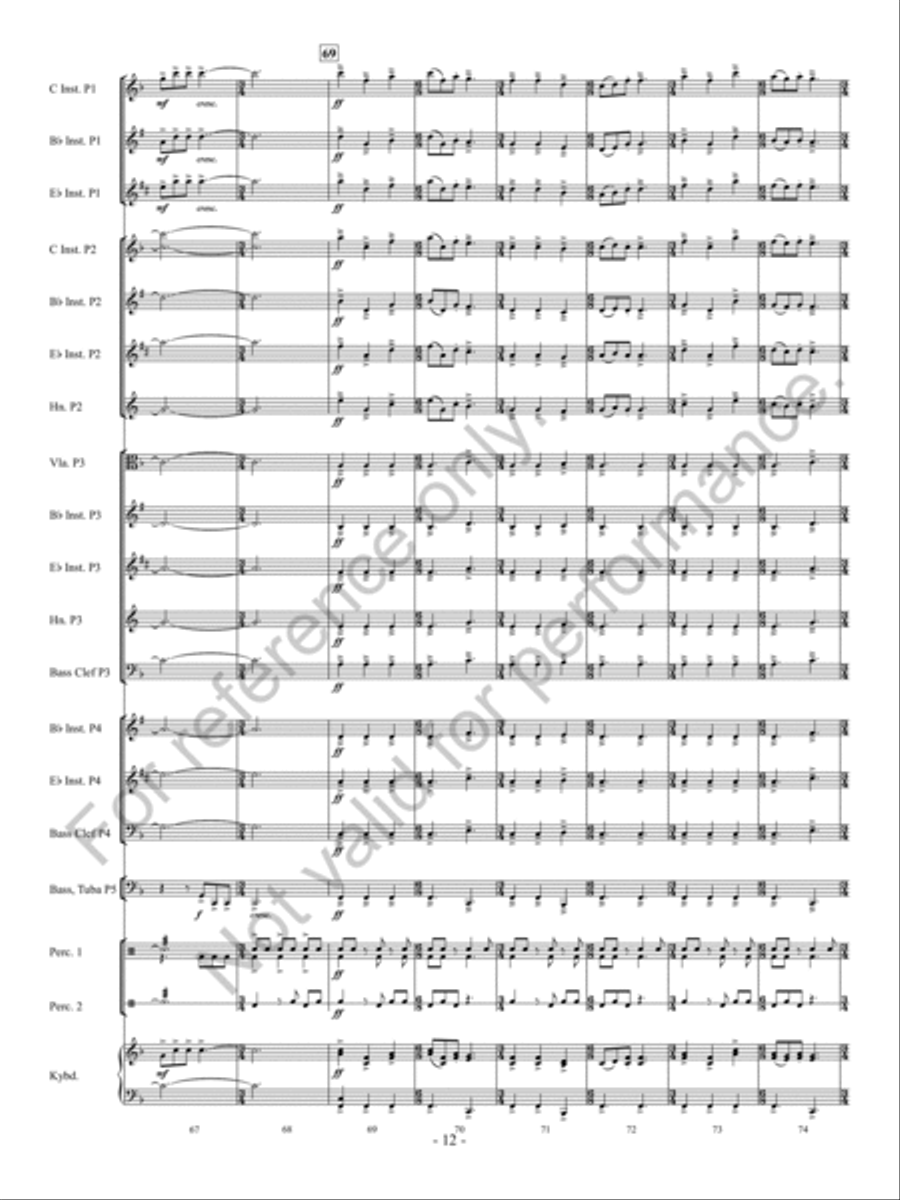 Variations On An African Hymnsong Concert Band scores gallery preview page 13