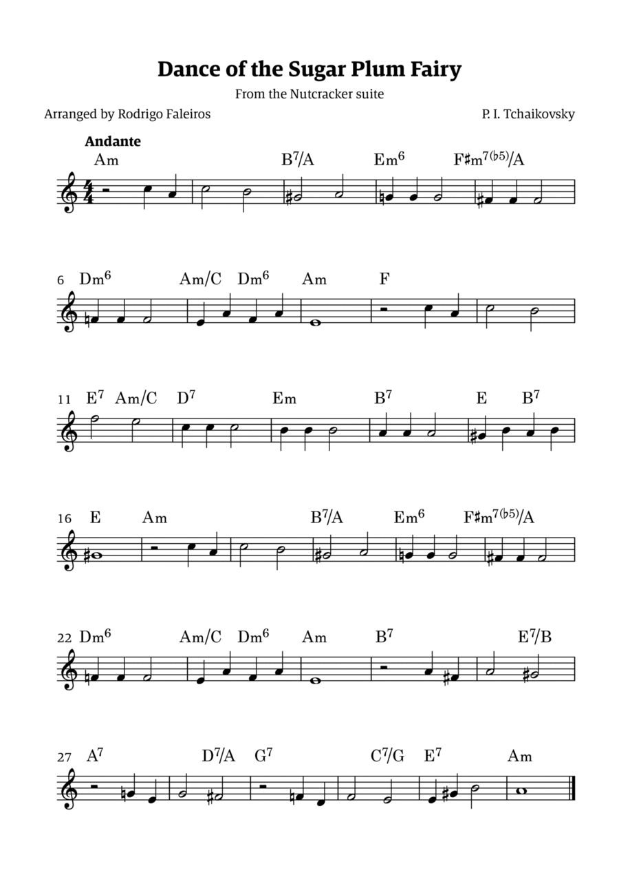 Sugar Plum Fairy theme Soprano Recorder scores gallery preview page 1
