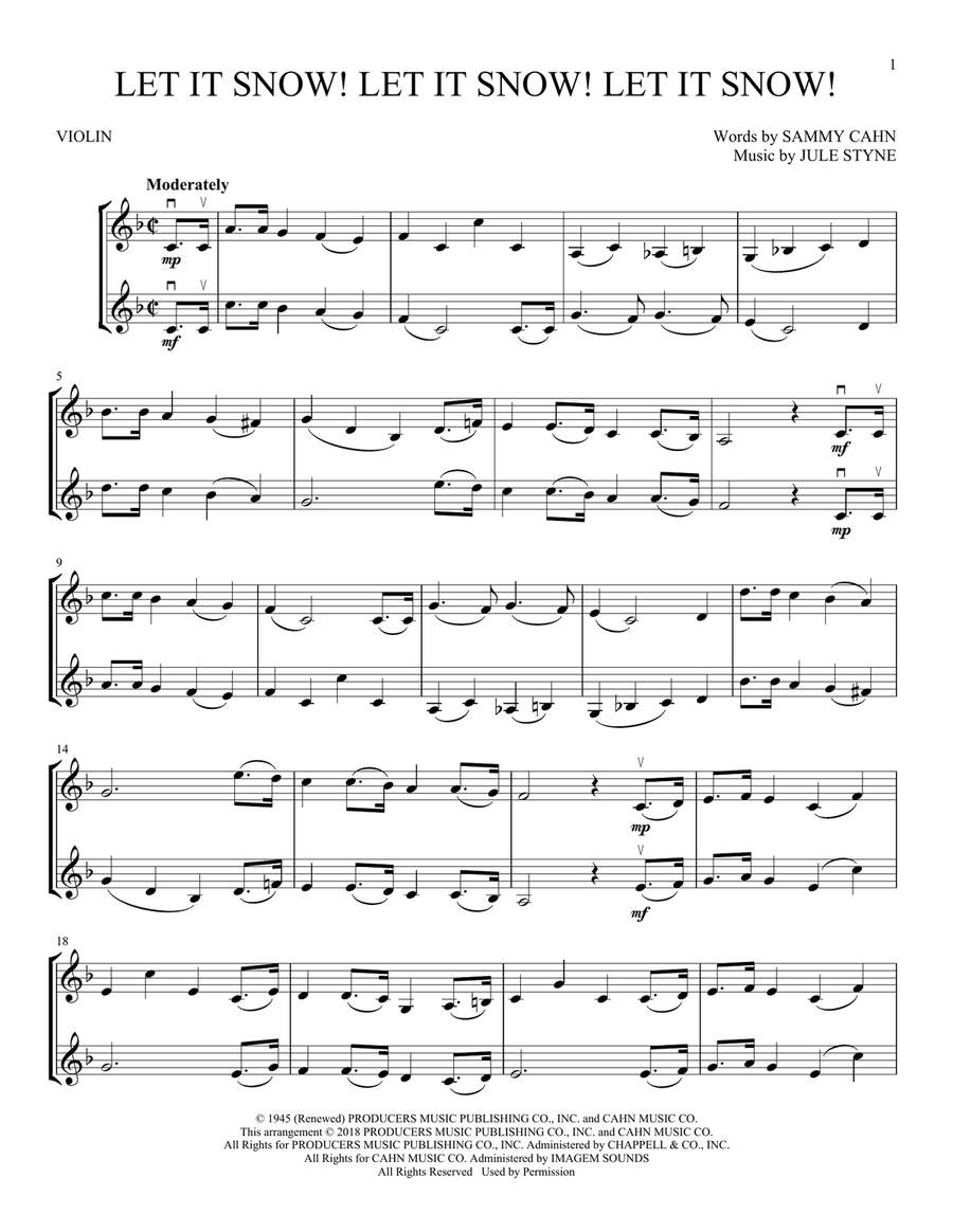 Let It Snow! Let It Snow! Let It Snow! String Duet scores gallery preview page 1