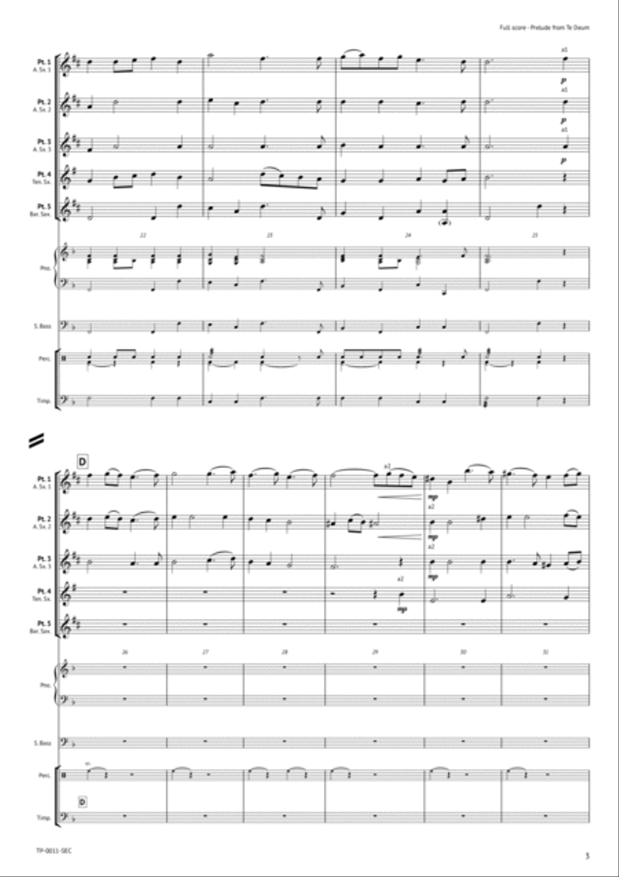 Prelude from Te Deum Woodwind Ensemble scores gallery preview page 4