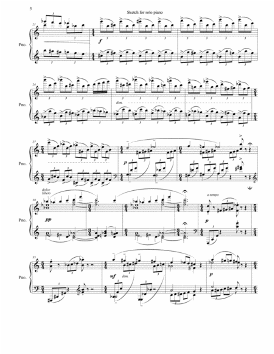 Four sketches for solo piano Piano Solo scores gallery preview page 5