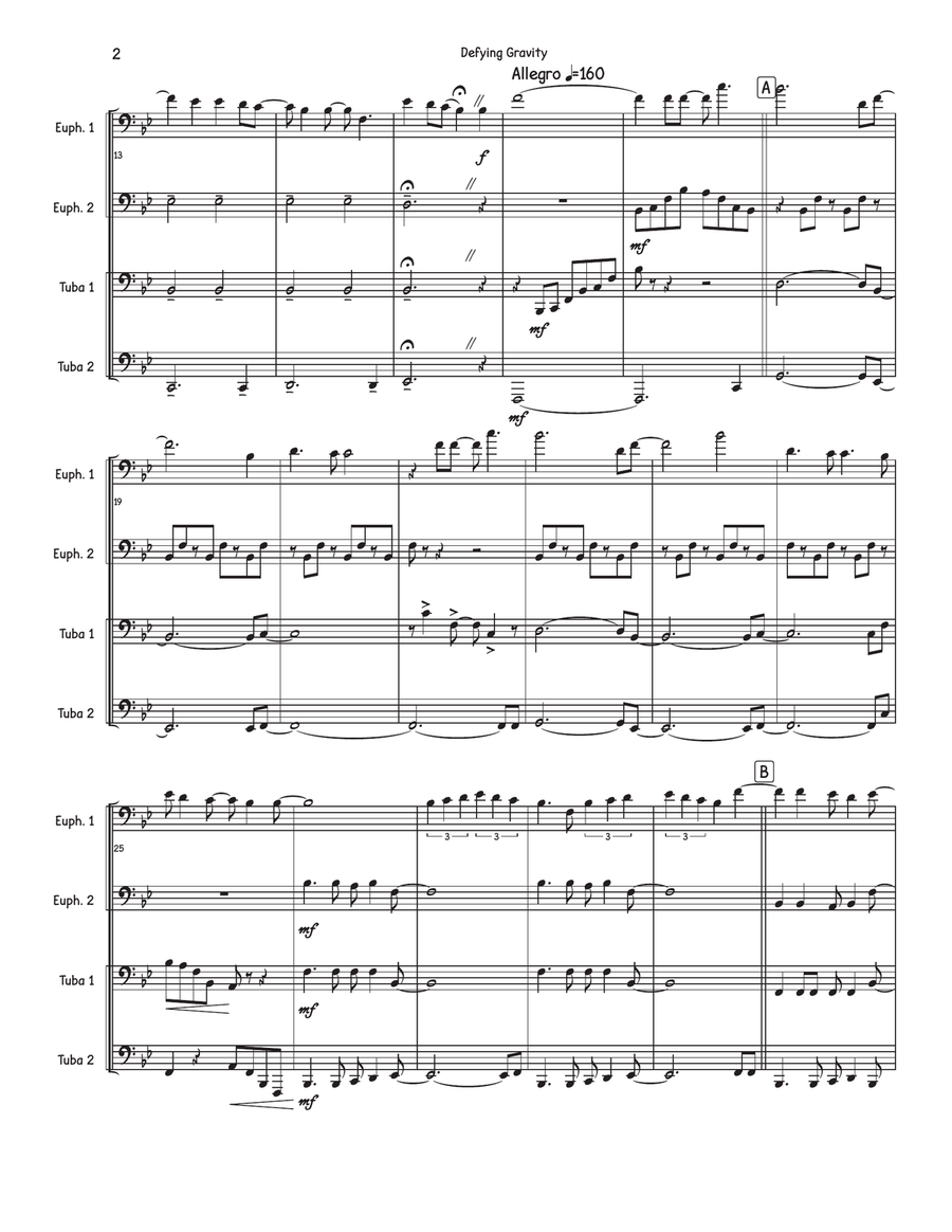 Defying Gravity Brass Quartet scores gallery preview page 2