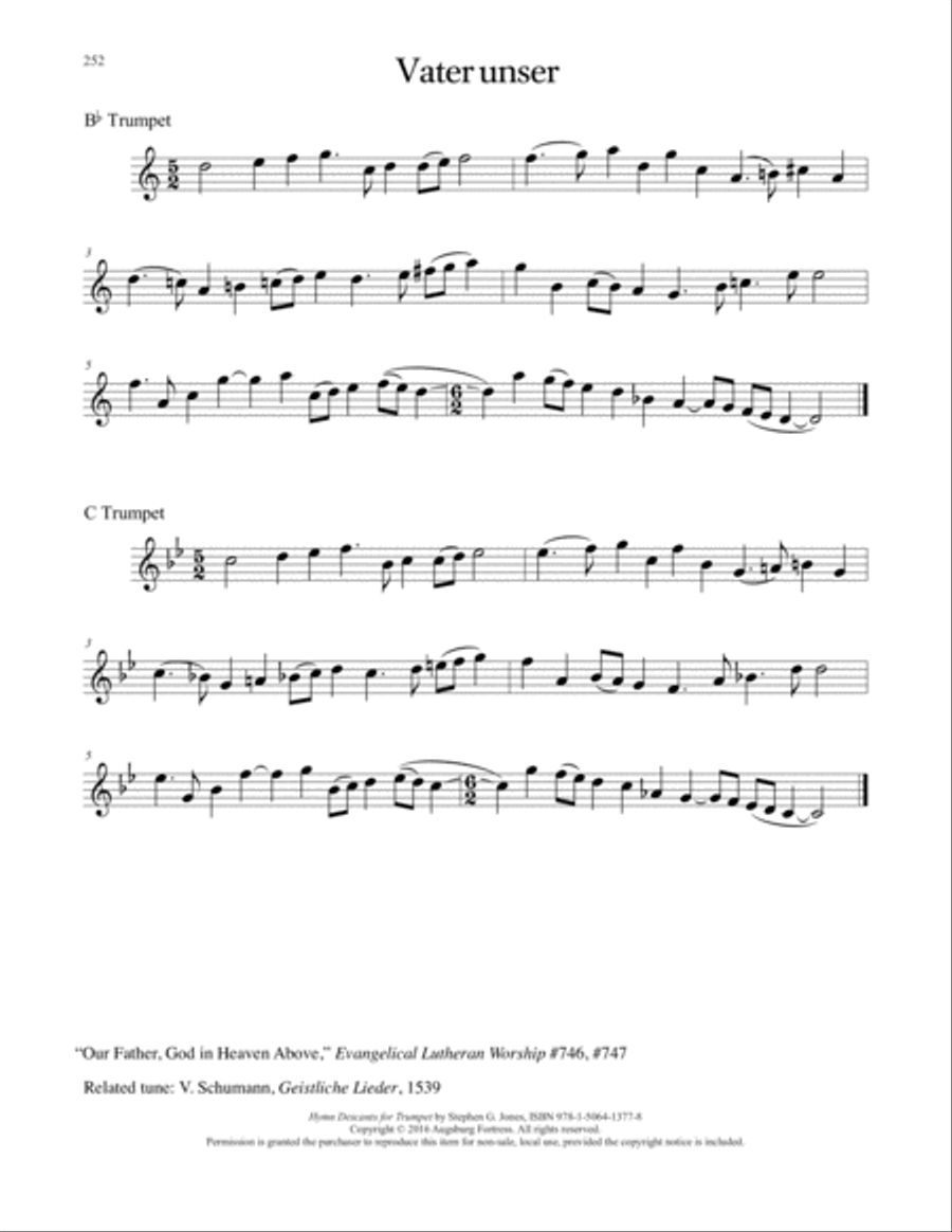 Hymn Descants for Trumpet C Trumpet scores gallery preview page 253