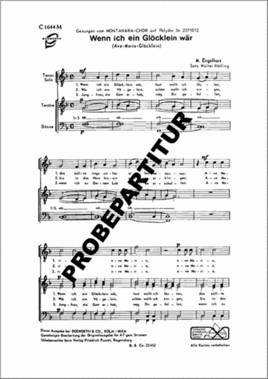 Ave-Maria-Glöcklein Men's Choir scores gallery preview page 1