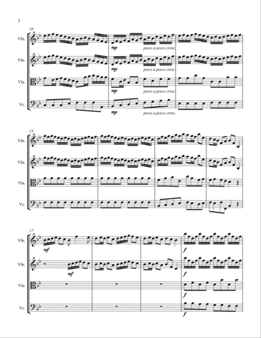 ARRIVAL OF THE QUEEN OF SHEBA String Quartet, Intermediate Level for 2 violins, viola and cello String Quartet scores gallery preview page 5