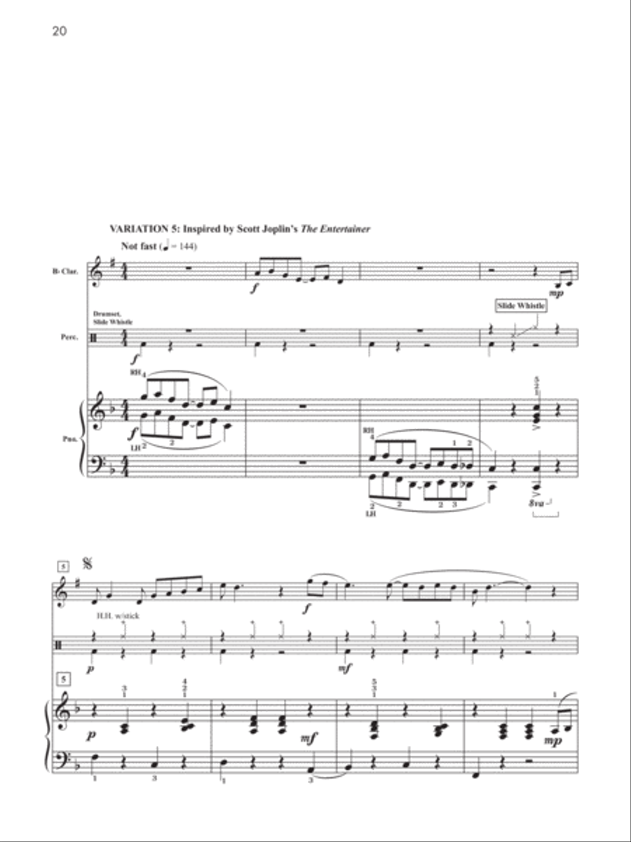 Theme and Variations on Shenandoah Small Ensemble scores gallery preview page 6