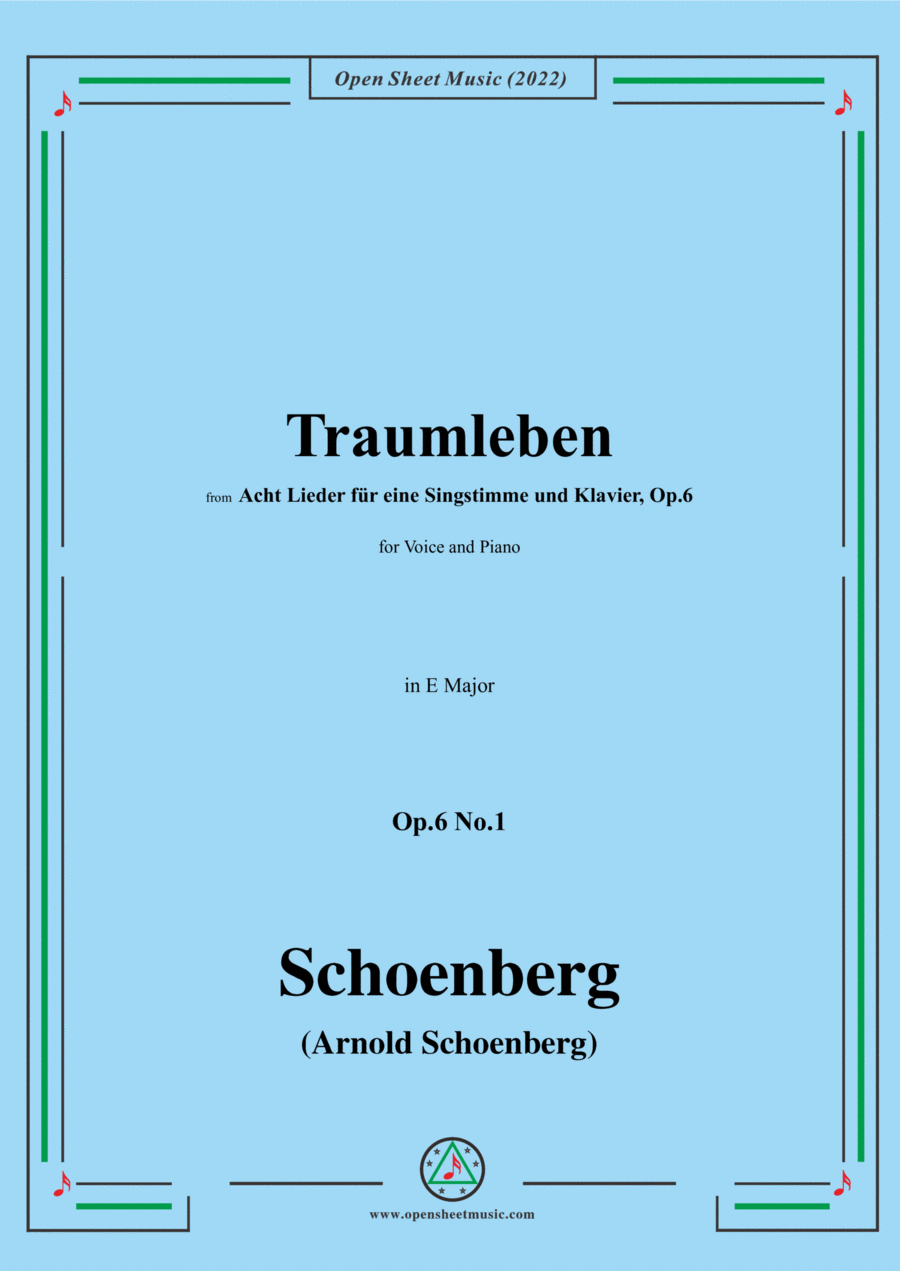 Schoenberg-Traumleben,in E Major,Op.6 No.1 Voice scores gallery preview page 1
