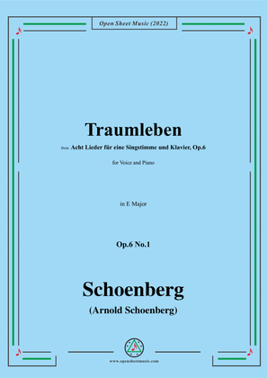 Book cover for Schoenberg-Traumleben,in E Major,Op.6 No.1