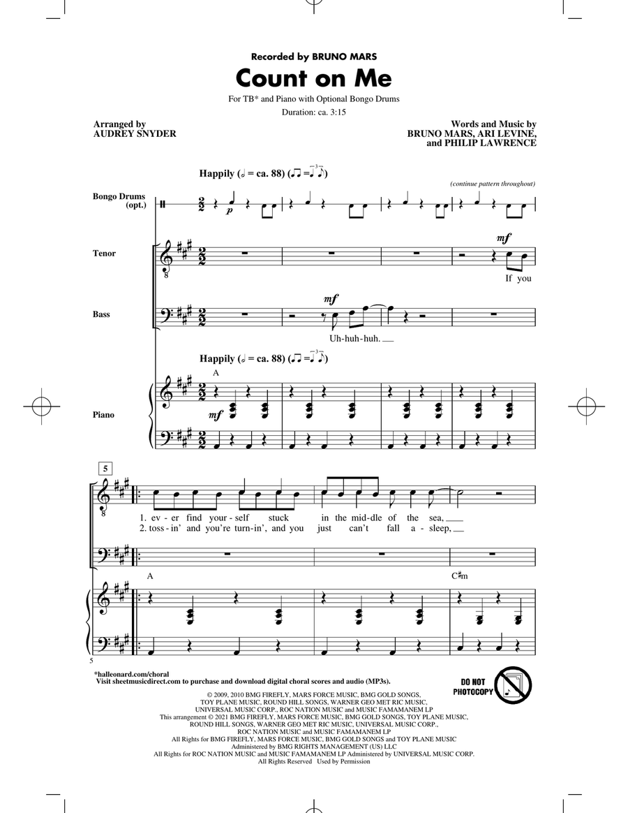 Count On Me (arr. Audrey Snyder) TB scores gallery preview page 1