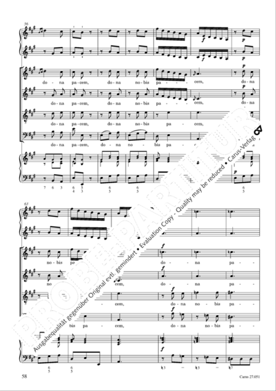 Missa in A Major 4-Part scores gallery preview page 59
