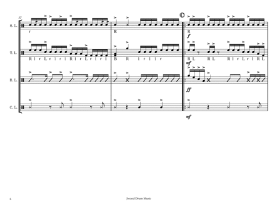 Invader (Drumline Cadence) Marching Band scores gallery preview page 6