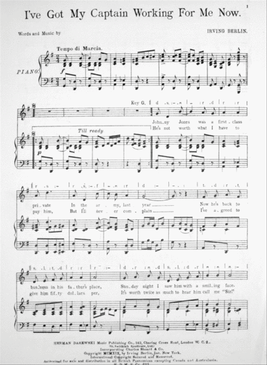 I've Got My Captain Working For Me Now Voice scores gallery preview page 2