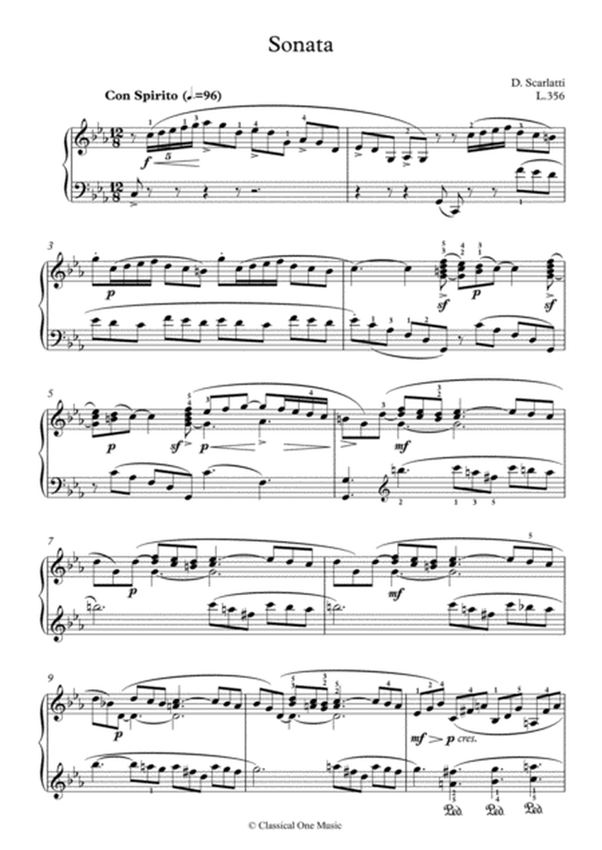 Scarlatti-Sonata in c-minor L.356 K.56(piano) image number null