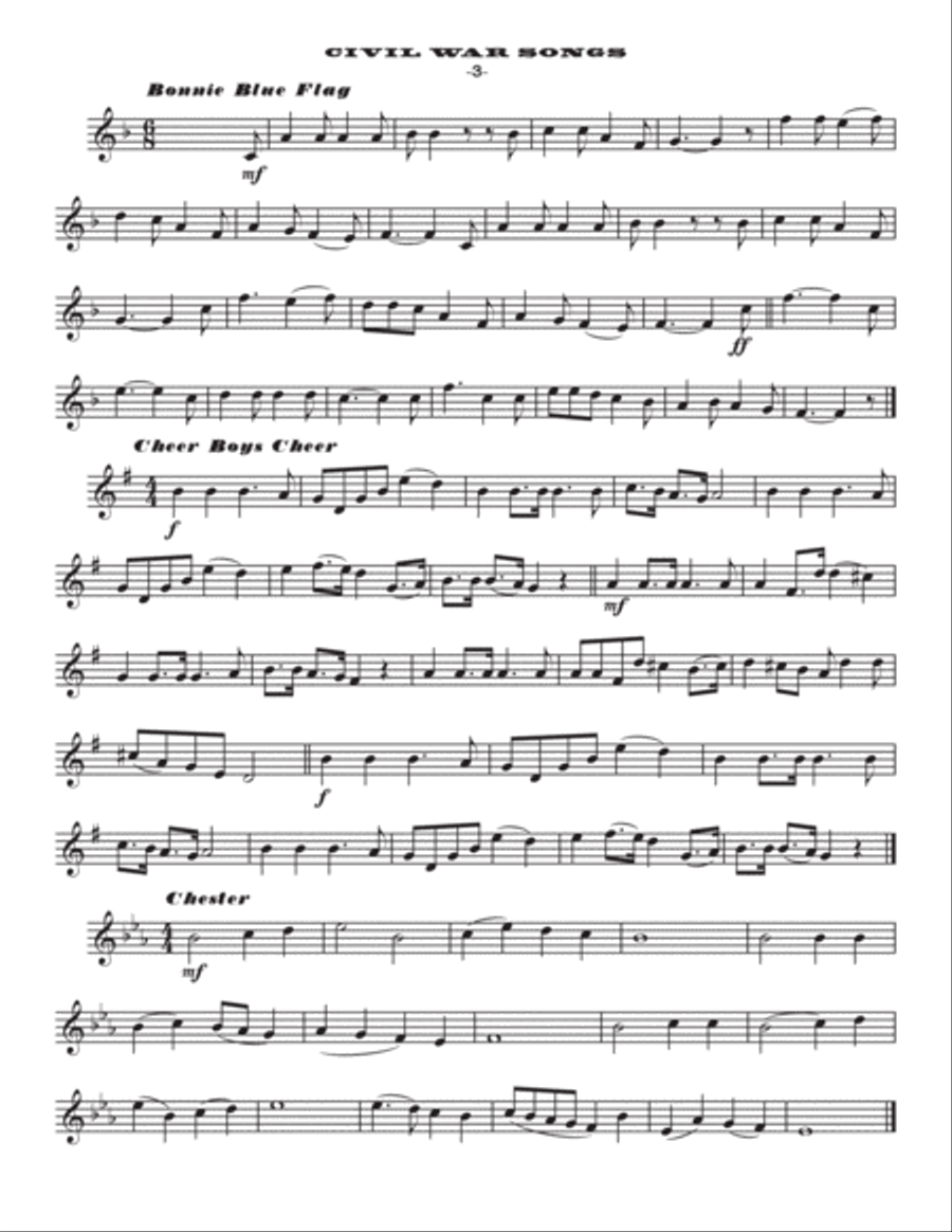 Civil War Songs for B-flat Instruments Trumpet Solo scores gallery preview page 5