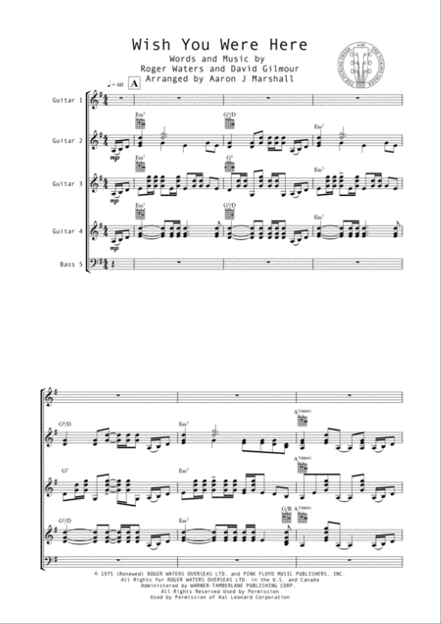Wish You Were Here Wish You Were Here Guitar Ensemble scores gallery preview page 2