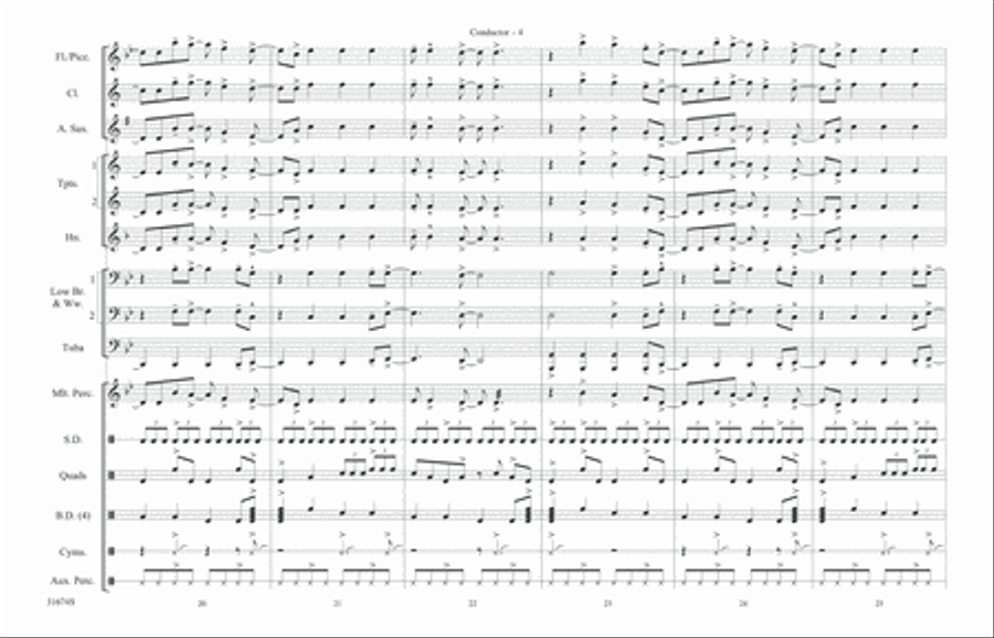 I Kissed a Girl: Score Marching Band scores gallery preview page 4