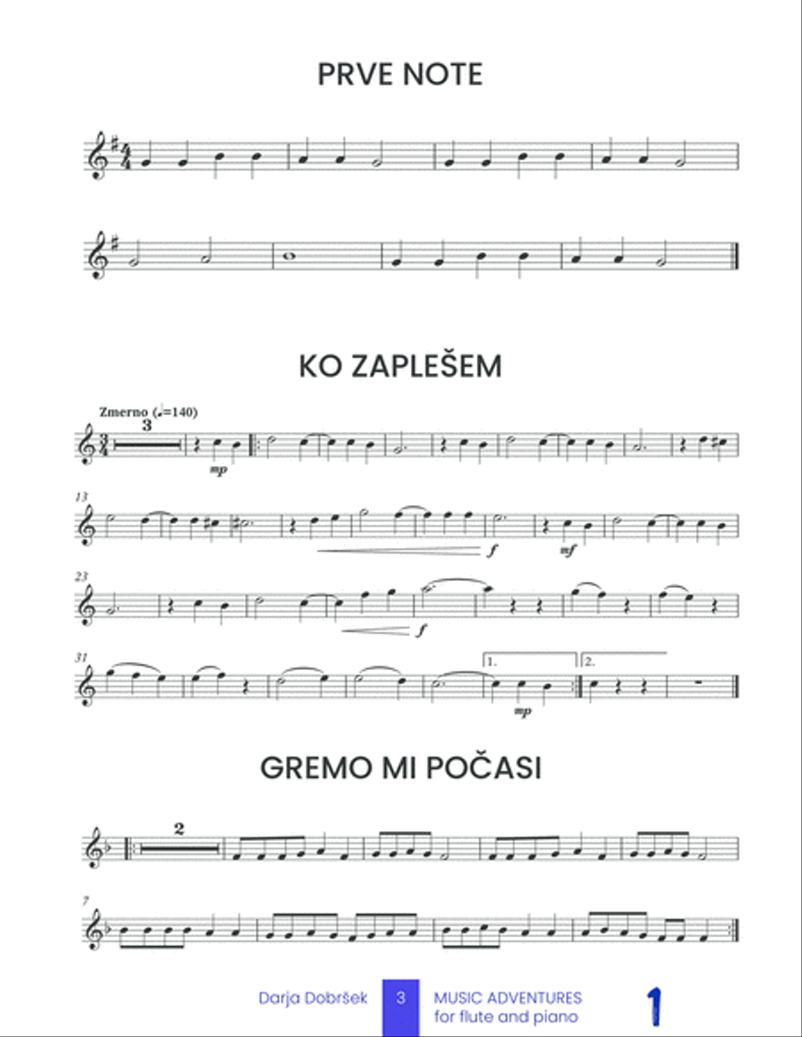 Music adventures for Flute with Piano accompaniment - Book 1 Flute Solo scores gallery preview page 3