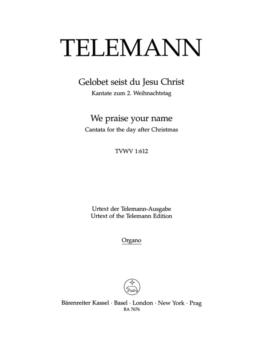 We praise your name TWV 1:612 Organ scores gallery preview page 1